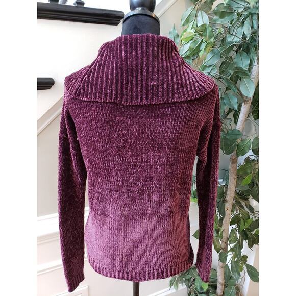 Michael Kors Sweater Womens XS Purple Polyester Knit Funnel Neck Super Soft - Picture 4 of 11